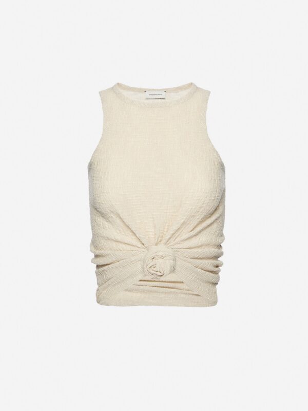 CREPE KNOTTED BEACH TANK TOP
