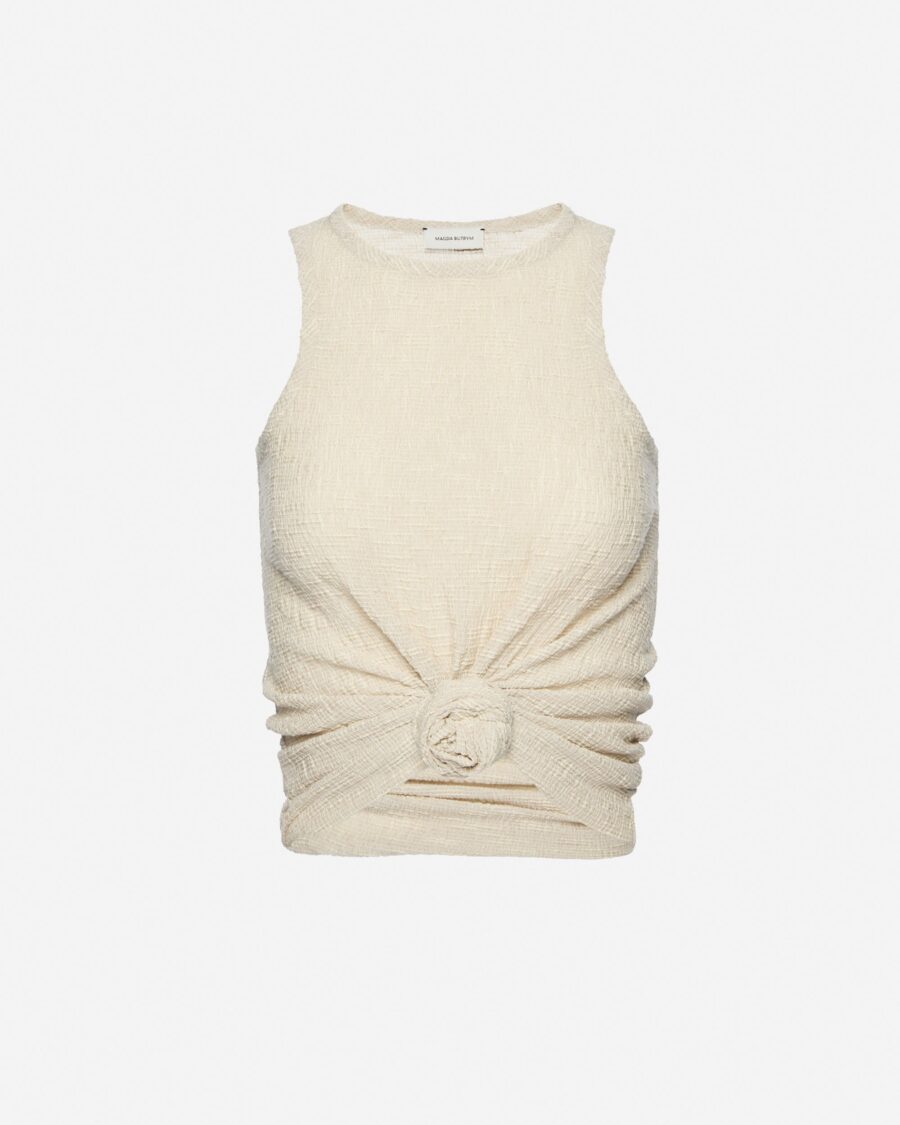 CREPE KNOTTED BEACH TANK TOP