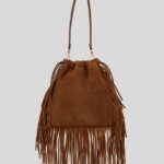 MEDIUM SUEDE KALISPERA BAG WITH STUDS AND FRINGES