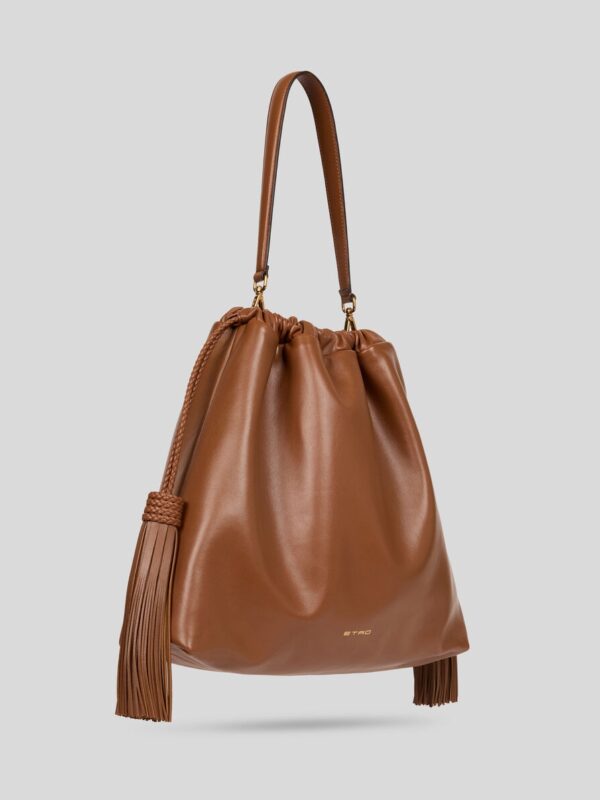 LARGE LEATHER KALISPERA BAG WITH TASSELS