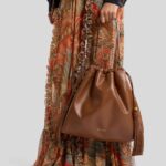 LARGE LEATHER KALISPERA BAG WITH TASSELS