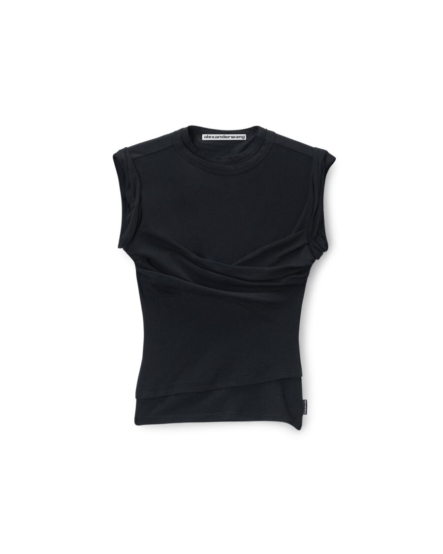 TWISTED BUST LAYERED TANK TOP