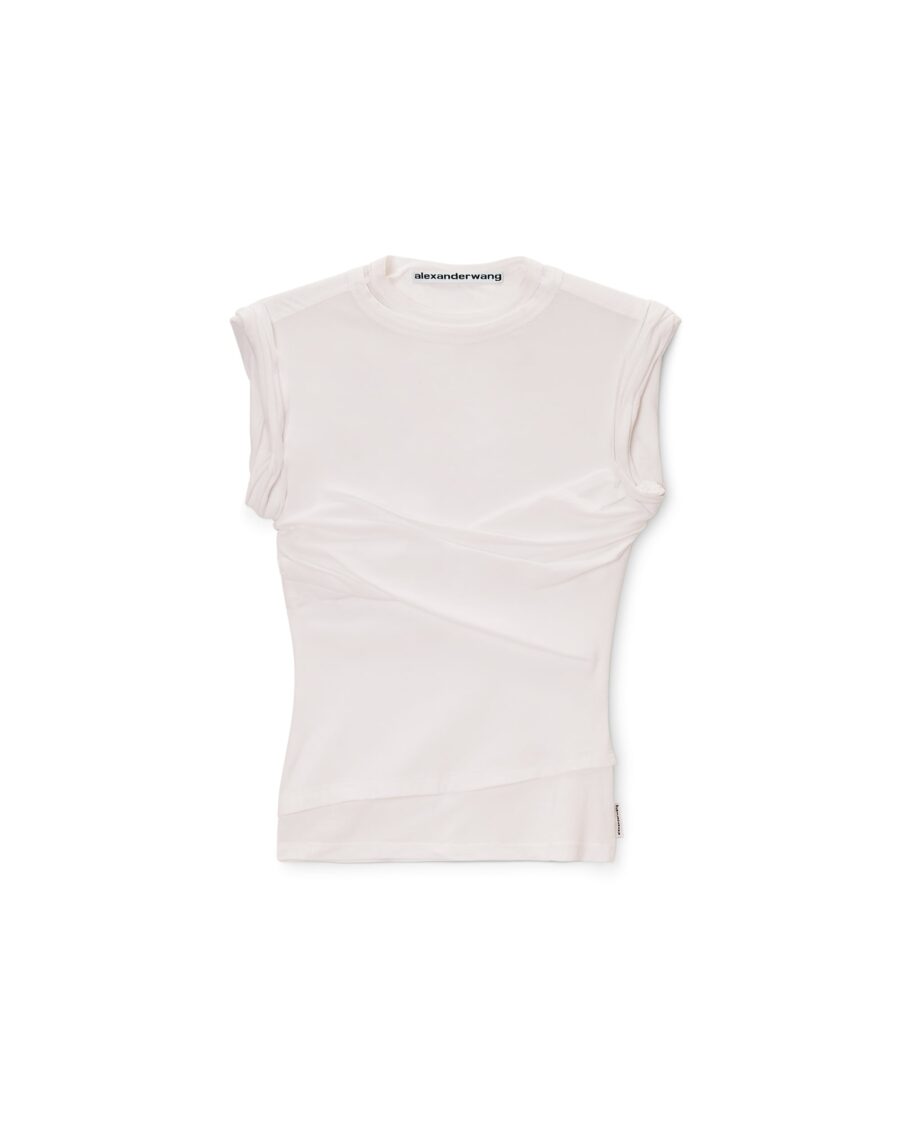 TWISTED BUST LAYERED TANK TOP