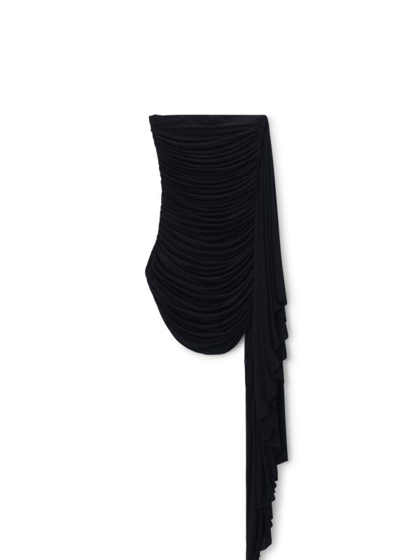 ASYMMETRIC RUCHED MINI DRESS