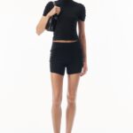 RUCHED CREWNECK KNIT TEE