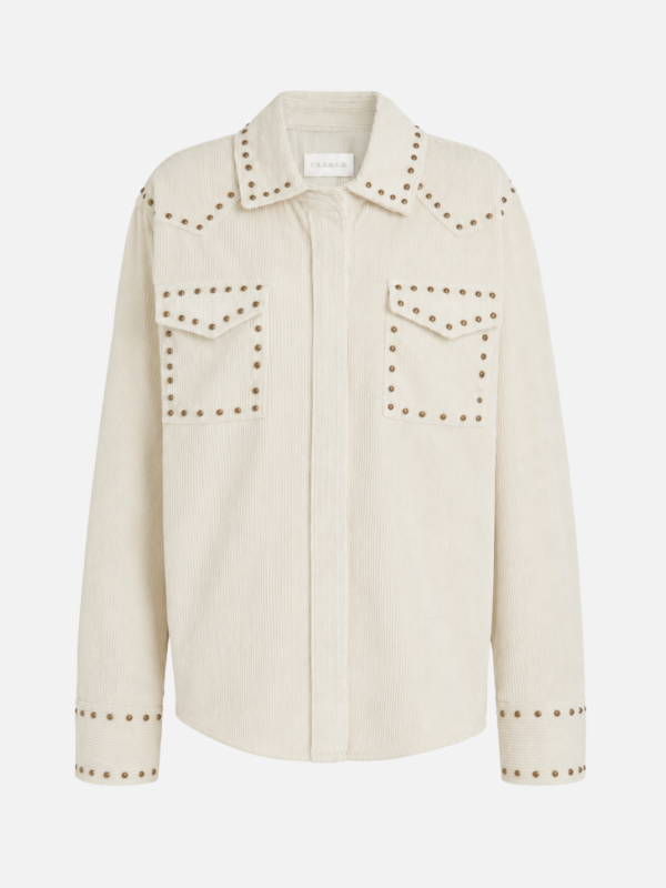 CORDUROY SHIRT WITH STUDS