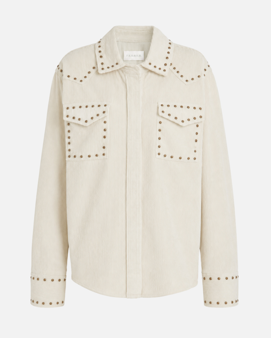 CORDUROY SHIRT WITH STUDS