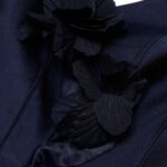 V NECK FLOWER APPLIQUE MAXI DRESS