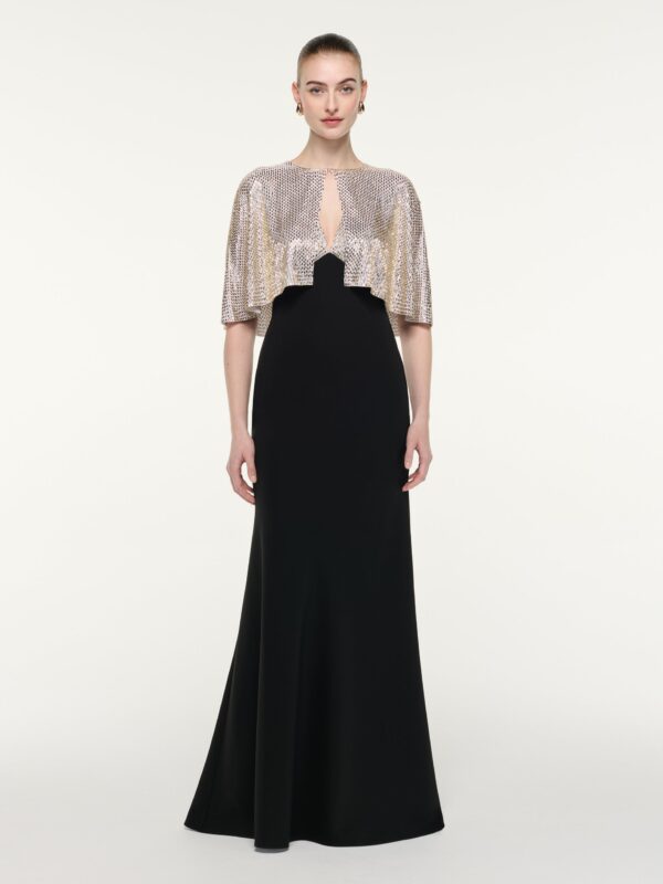 DIAMANTE CAPE GOWN