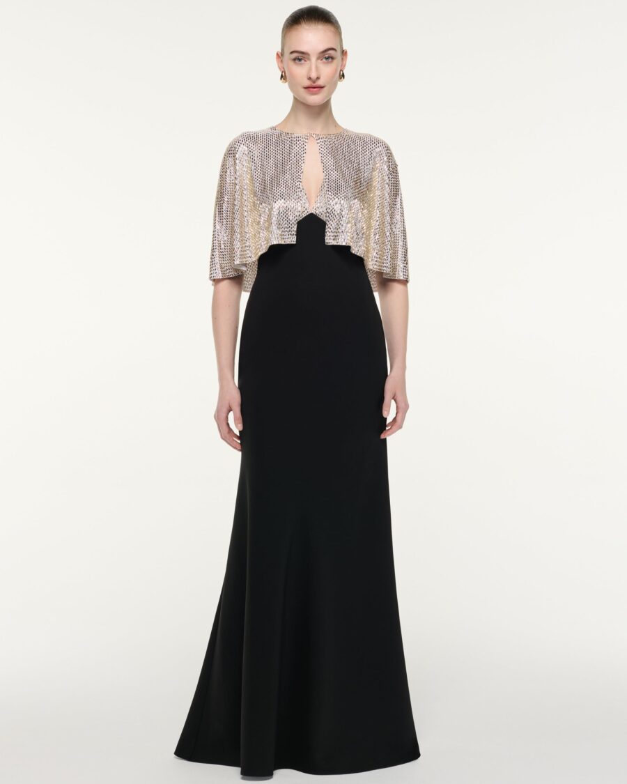 DIAMANTE CAPE GOWN