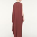 CRYSTAL NECKLINE ASYMMETRIC MAXI DRESS