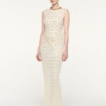 GATHERED DIAMANTE MAXI DRESS