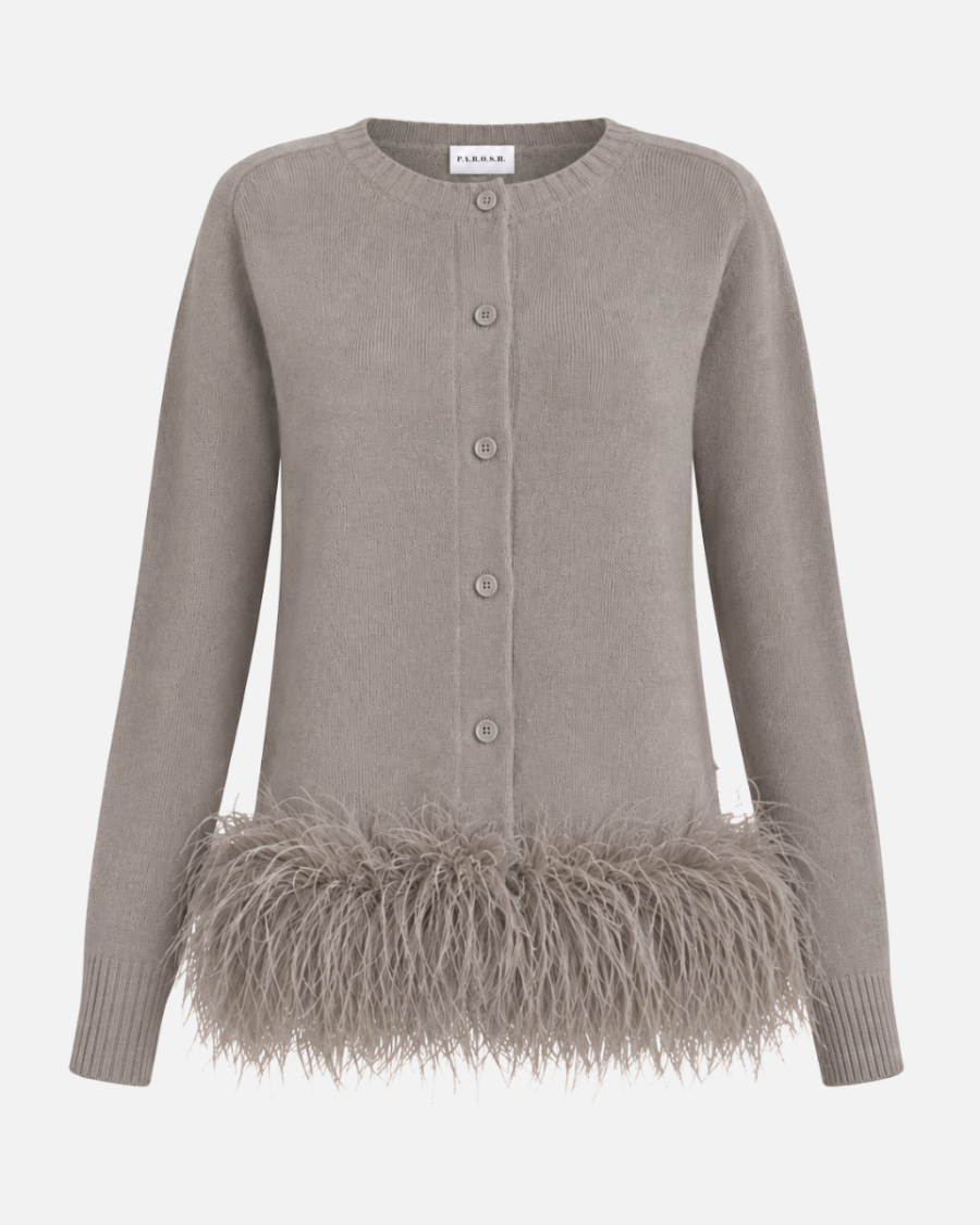 CARDIGAN WITH FEATHERS