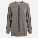 LEATHER STITCH WOOL SWEATER