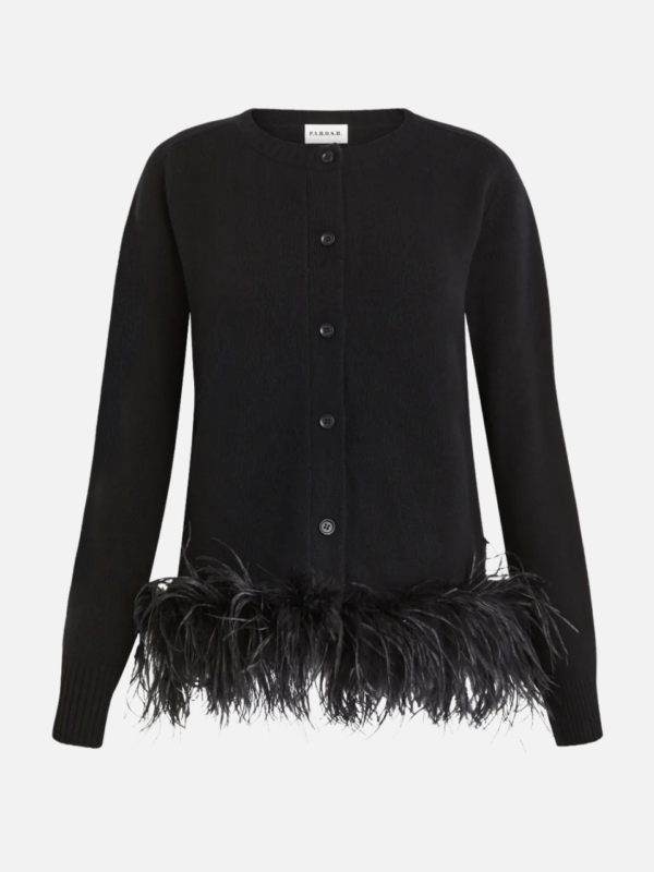 CARDIGAN WITH FEATHERS