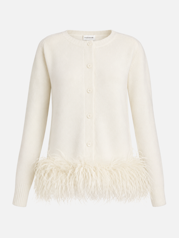 CARDIGAN WITH FEATHERS