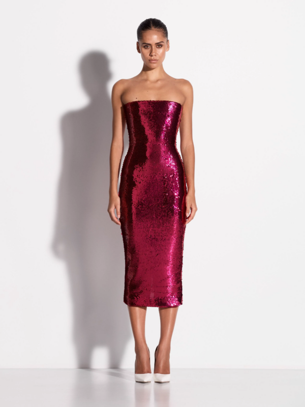 STRAPLESS SEQUIN DRESS