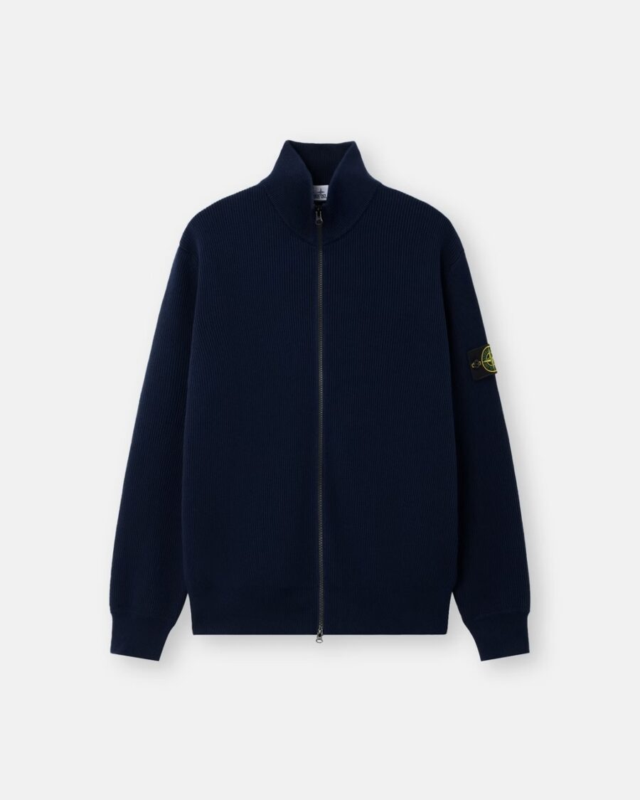 ZIP UP RIBBED CARDIGAN