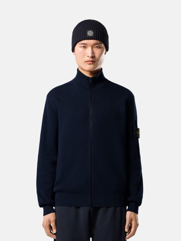 ZIP UP RIBBED CARDIGAN