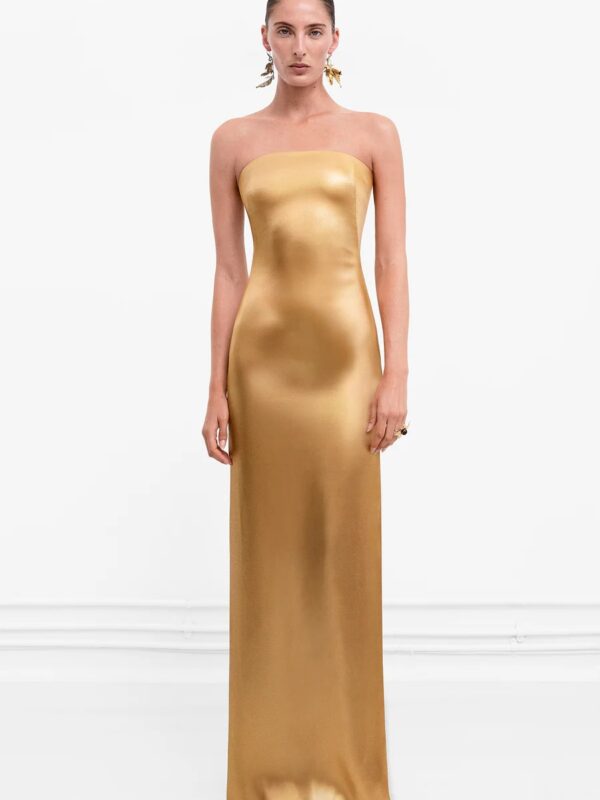 GALVANIZED BANDEAU DRESS