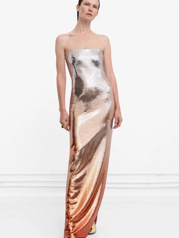 OMBRE SEQUIN BANDEAU DRESS
