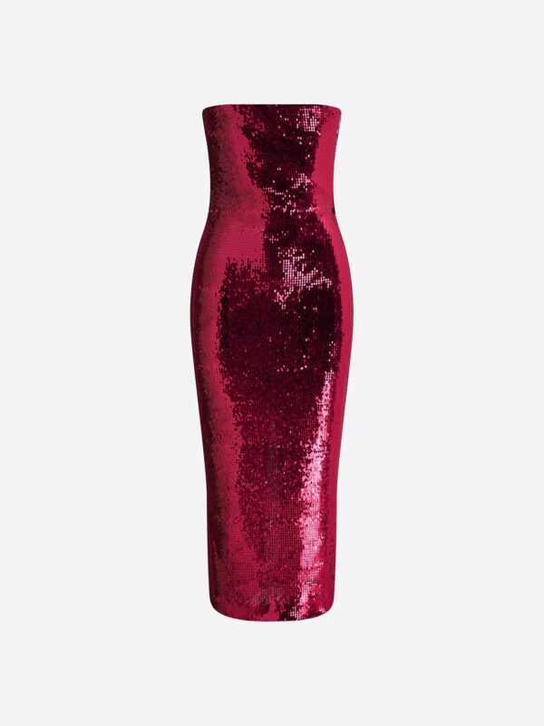STRAPLESS SEQUIN DRESS