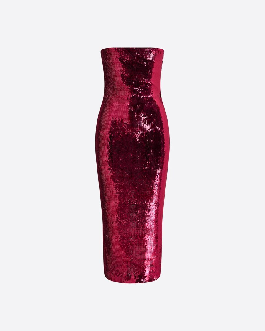 STRAPLESS SEQUIN DRESS