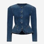 FITTED PEPLUM DENIM JACKET