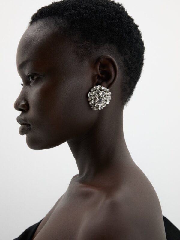 CRYSTAL EMBELLISHED CLUSTER EARRINGS