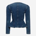 FITTED PEPLUM DENIM JACKET